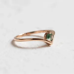 Gold ring with moss agate AMY Thumbnail