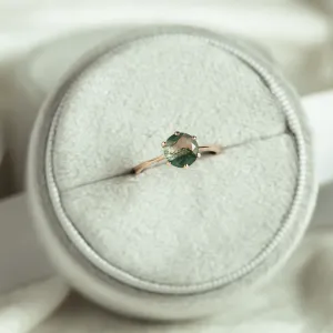 Moss agate gold ring OLLY Thumbnail