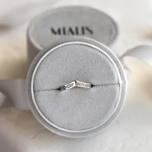 Curved wedding ring with floral motive LENNA Thumbnail