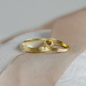 Gold twig wedding rings MIANA Thumbnail