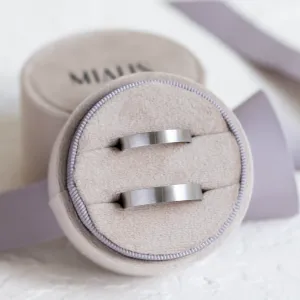 Flat matt wedding rings made of white gold ZIA Thumbnail