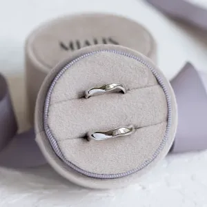 Irregular platinum wedding rings LUAPA Thumbnail