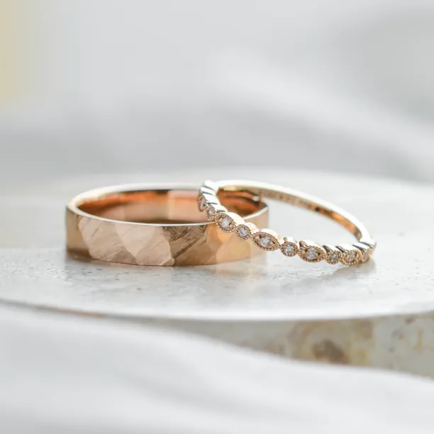 Gold diamond wedding rings LATI Image