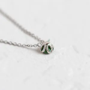 Moss agate in gold necklace ELF Thumbnail