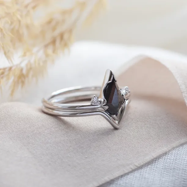 Set gold rings with salt and pepper diamond SALLY Image