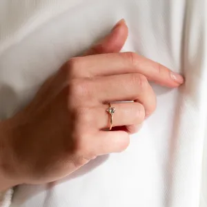 Unusual engagement ring with moss agate and diamonds ALBA Thumbnail