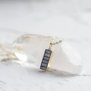 Gold pendant with salt and pepper diamonds and classic diamond EVERLY Thumbnail
