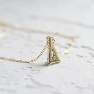 Gold pendant with triangle moss agate ZUZY Thumbnail