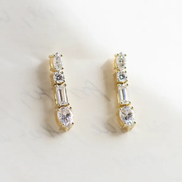 Dangle moissanite earrings MARINA Image