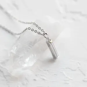Moissanite and diamond minimalist pendant FELICE Thumbnail