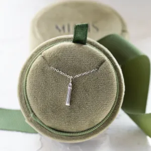 Moissanite and diamond minimalist pendant FELICE Thumbnail