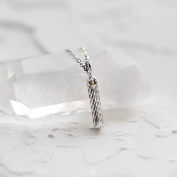 Moissanite and diamond minimalist pendant FELICE Image