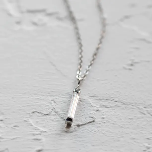 Moissanite and diamond minimalist pendant FELICE Image