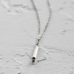 Moissanite and diamond minimalist pendant FELICE Thumbnail