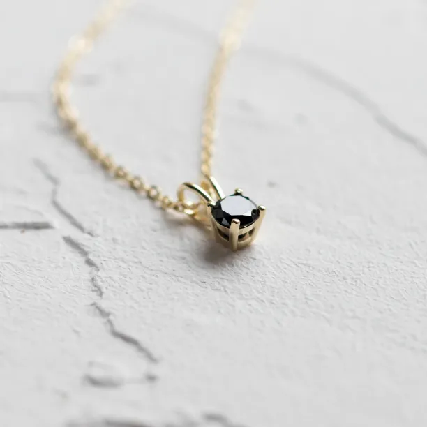 Gold black diamond pendant BLADE Image