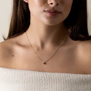 Gold pendant and earrings with black diamonds BLADETTE