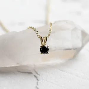 Gold pendant and earrings with black diamonds BLADETTE Thumbnail
