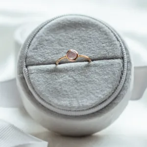 Gold bezel ring with strawberry quartz FRAGOLINA Thumbnail