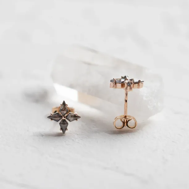 Salt and pepper diamond earrings FLORIS Image