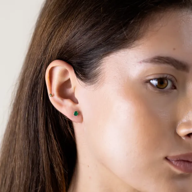 Gold earrings with emeralds FELI Image