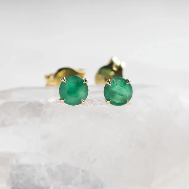 Gold earrings with emeralds FELI Image