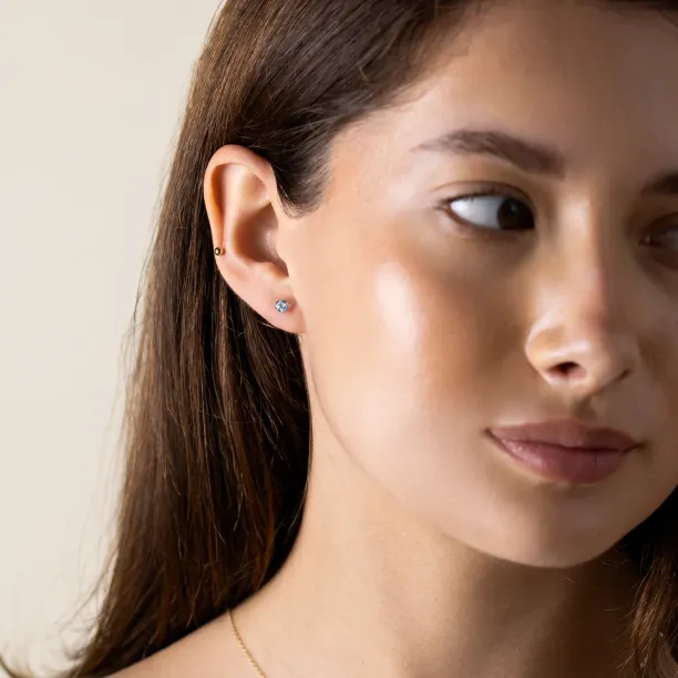 Gold earrings with blue topazes FELI Image