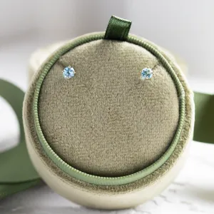 Gold earrings with blue topazes FELI Thumbnail