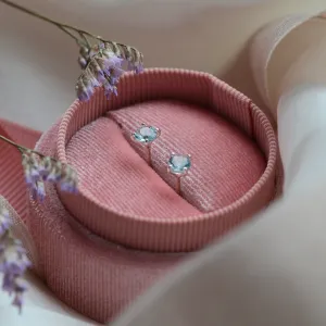 Gold earrings with blue topazes FELI Thumbnail