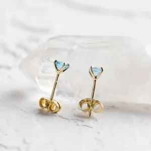Gold earrings with blue topazes FELI Thumbnail