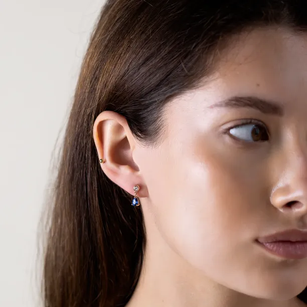 Dangle sapphire diamond earrings CINZIA Image