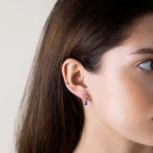 Dangle sapphire diamond earrings CINZIA Thumbnail