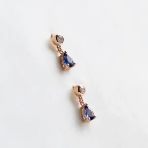 Dangle sapphire diamond earrings CINZIA Thumbnail