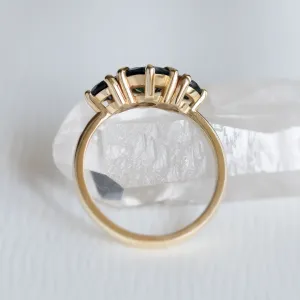 Gold ring with moss agate and blue topaz SYLT Thumbnail