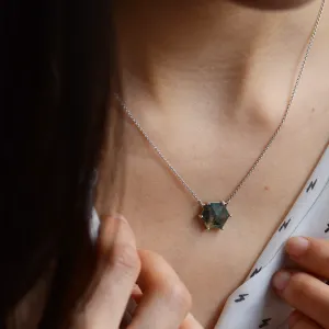 Gold pendant with hexagon moss agate ALISI Thumbnail