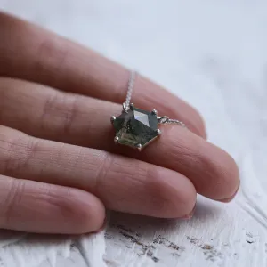 Gold pendant with hexagon moss agate ALISI Thumbnail