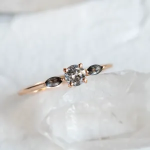 Salt and pepper diamond ring RINA Thumbnail