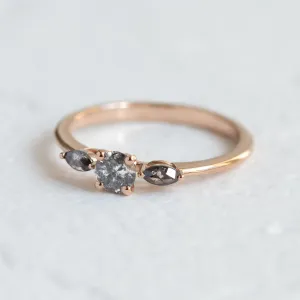 Salt and pepper diamond ring RINA Thumbnail