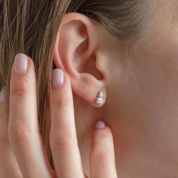 Earrings with baguette and marquise lab-grown diamonds ANNA Image