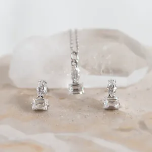 Jewelery set with marquise and baguette moissanites HOLLY Thumbnail