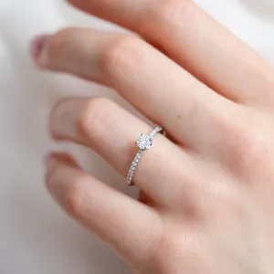 Gold engagement ring with lab created diamonds KATIA