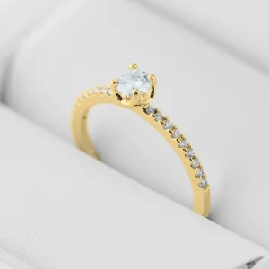 Gold engagement ring with lab created diamonds KATIA Thumbnail