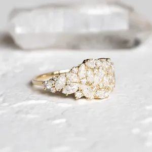 Luxury moissanite cluster ring VALENTINA Thumbnail