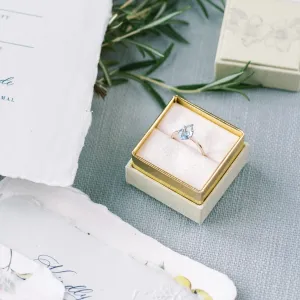 Gold ring with blue topaz OLLY Thumbnail