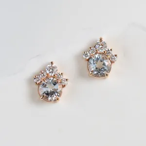 Gold earrings with aquamarines and diamonds DARIA