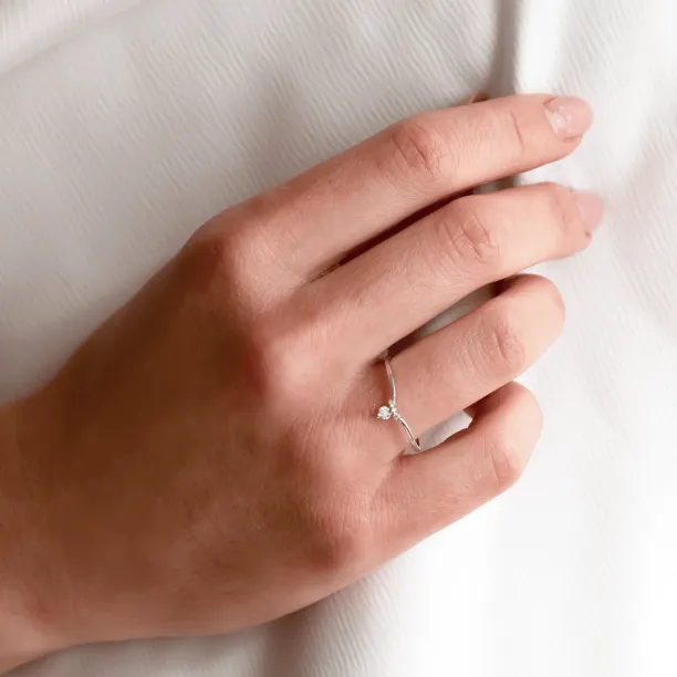 Fine gold ring with lab created diamonds JANA Image