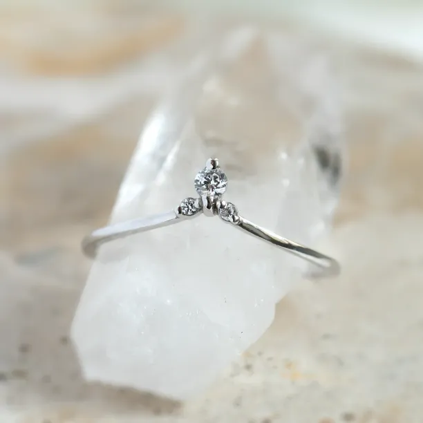 Fine gold ring with lab created diamonds JANA Image