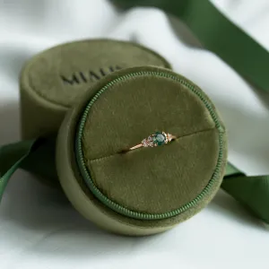 Gold moss agate ring with diamonds EDDIE Thumbnail