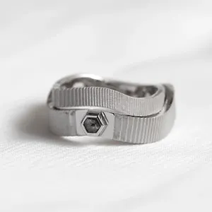 Unusual wedding rings with salt and pepper diamond JACKLYN Thumbnail