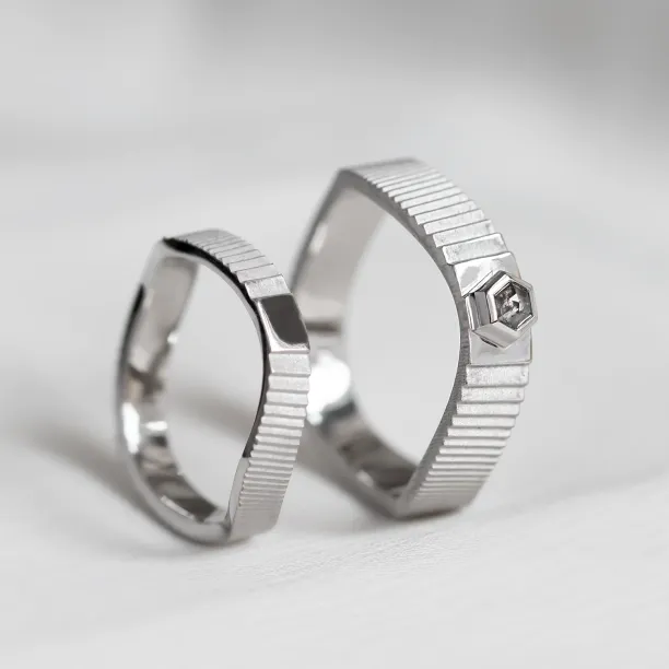 Unusual wedding rings with salt and pepper diamond JACKLYN Image