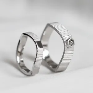 Unusual wedding rings with salt and pepper diamond JACKLYN Thumbnail